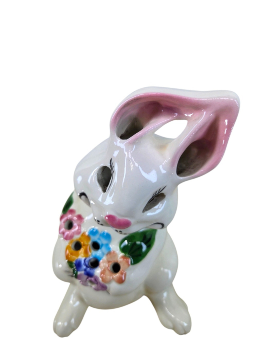 Vintage McCoy Easter Bunny McLights Ceramic Flower Frog Vase Luminary USA - Picture 4 of 9